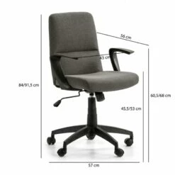 Fauteuil De Bureau Teo, Tissu Gris Foncé -HOME24 Soldes e6068f6370214cddafc39aea427bfb76