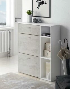 Meuble Chaussures Chêne/Gris Anthracite 28 Meuble Chaussures Chêne/Gris Anthracite -HOME24 Soldes e6e2d340ddbe41c181a6bb961aef3759