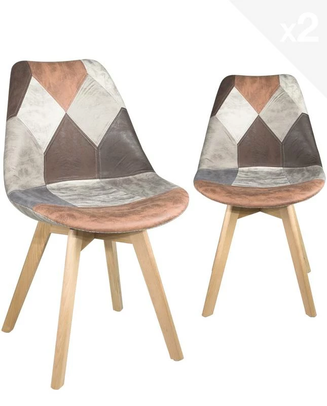Chaise Patchwork LAO (lot De 2) 3 Chaise Patchwork LAO (lot De 2)