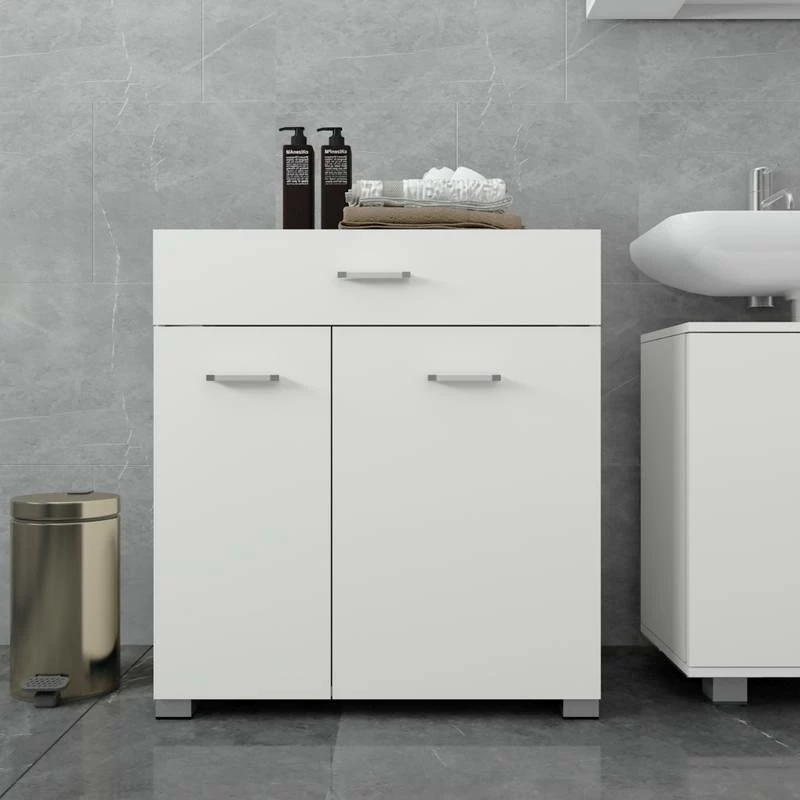 Armoire à Linge 75x785x45 Cm Blanc 4 Armoire à Linge 75x785x45 Cm Blanc – Image 2