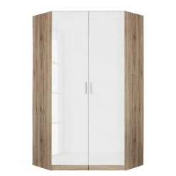 Armoire D'angle Celle -HOME24 Soldes eckschrank celle hochglanz weiss eiche sanremo hell dekor 2110082