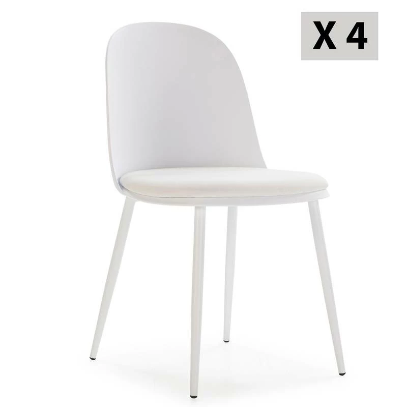 Lot De 4 Chaises Kana Blanches 3 Lot De 4 Chaises Kana Blanches