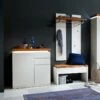Ensemble De Vestibule Roble -HOME24 Soldes garderoben set roble 3 teilig inkl beleuchtung matt weiss asteiche 4461016