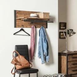 Panneau Porte-manteaux Manchester -HOME24 Soldes garderobenpaneel manchester akazie massiv metall 2070014