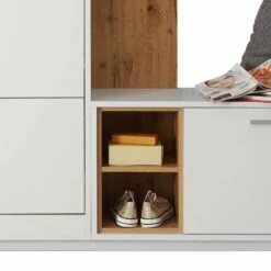 Ensemble De Vestibule Guardo -HOME24 Soldes garderobenset guarda 4 teilig weiss wildeiche dekor 4549176