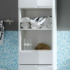 Colonne De Salle De Bain Larado I -HOME24 Soldes hochschrank larado i hochglanz weiss weiss 4671536