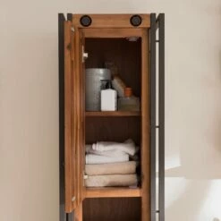 Colonne Salle De B. MANCHESTER 2 Portes -HOME24 Soldes hochschrank manchester akazie teilmassiv metall 4915680