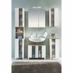 Armoire Colonne Porto -HOME24 Soldes hochschrank porto weiss eiche saegerau dekor 5089080