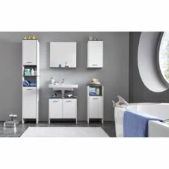 Colonne De Salle De Bain San Diego -HOME24 Soldes hochschrank san diego matt weiss rauchsilber dekor 5205848