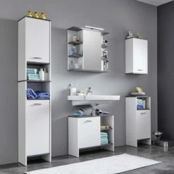 Colonne De Salle De Bain San Diego -HOME24 Soldes hochschrank san diego matt weiss rauchsilber dekor 5205852
