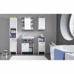 Colonne De Salle De Bain San Diego -HOME24 Soldes hochschrank san diego matt weiss rauchsilber dekor 5205856