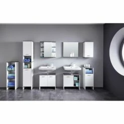 Colonne De Salle De Bain San Diego -HOME24 Soldes hochschrank san diego matt weiss rauchsilber dekor 5205860