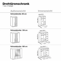 Armoire à Vêtements Nuevo -HOME24 Soldes kleiderschrank salta alpinweiss anthrazit 1363939