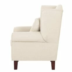 Fauteuil à Oreilles Colmar -HOME24 Soldes ohrensessel colmar webstoff mit hocker stoff maka beige 4827304