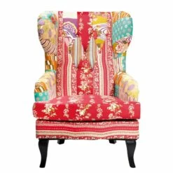 Fauteuil Wing Patchwork -HOME24 Soldes patchwork ohrensessel webstoff mehrfarbig 3588213