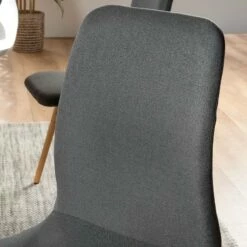 Chaises Capitonnées Daleras -HOME24 Soldes polsterstuhl daleras 2er set webstoff buche massiv dunkelgrau 4847936