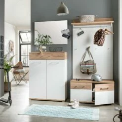 Meuble à Chaussures Nerola -HOME24 Soldes schuhbank nerola weiss eiche dekor 4245024