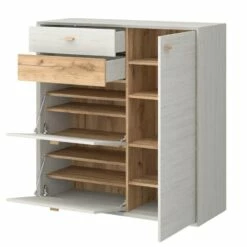 Armoire à Chaussures Calvi -HOME24 Soldes schuhschrank calvi pinie weiss dekor eiche 4254420