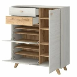 Armoire à Chaussures Calvi -HOME24 Soldes schuhschrank calvi pinie weiss dekor eiche 4254424