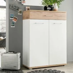 Meuble à Chaussures Nerola -HOME24 Soldes schuhschrank nerola weiss eiche dekor 4244996