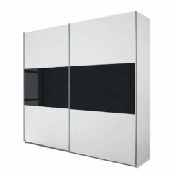 Armoire à Portes Coulissantes Loriga -HOME24 Soldes schwebetuerenschrank loriga alpinweiss glas schwarz 175 cm 2 tuerig 2107518