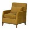 Fauteuil Blomma -HOME24 Soldes sessel blomma samtstoff senfgelb nussbaum 3670841