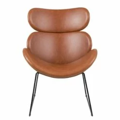 Fauteuil Montola Imitation Cuir -HOME24 Soldes sessel montola kunstleder cognac schwarz 5087472