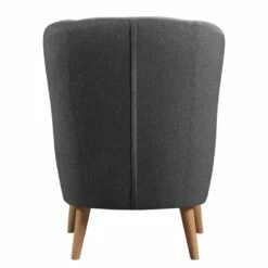 Fauteuil Ribolt -HOME24 Soldes sessel ribolt mit hocker webstoff dunkelgrau 5214304