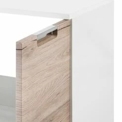 Meuble Sous Vasque Romana -HOME24 Soldes waschbeckenunterschrank romana hochglanz weiss eiche dekor 3328389