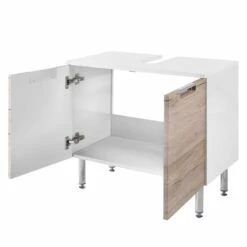 Meuble Sous Vasque Romana -HOME24 Soldes waschbeckenunterschrank romana hochglanz weiss eiche dekor 4560480