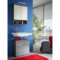 Armoire De Toilette Runner -HOME24 Soldes waschbeckenunterschrank runner by trendteam rauchsilber 5089272