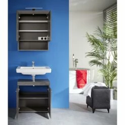 Armoire De Toilette Runner -HOME24 Soldes waschbeckenunterschrank runner by trendteam rauchsilber 5089276