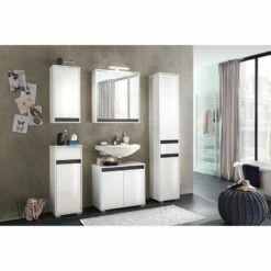 Armoire Suspendue Sol -HOME24 Soldes waschbeckenunterschrank sol i hochglanz weiss weiss 5080348 1