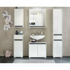 Armoire Suspendue Sol -HOME24 Soldes waschbeckenunterschrank sol i hochglanz weiss weiss 5080352 1